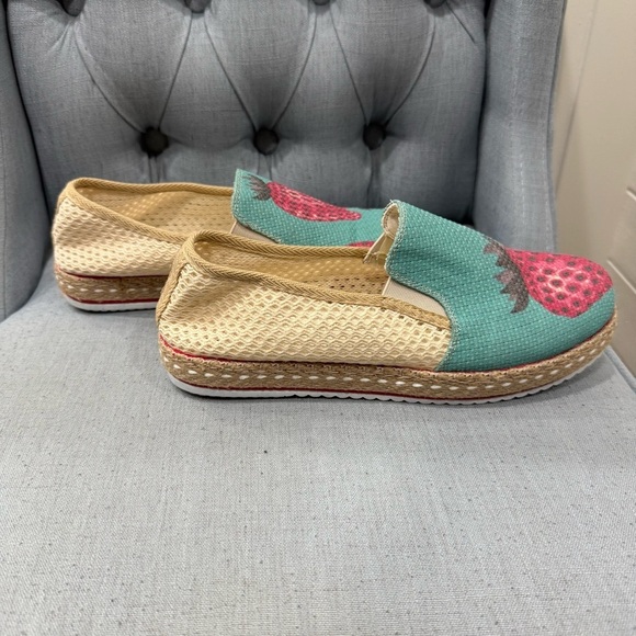 Goby Strawberry Print Espadrille Slip-On Shoes - Picture 3 of 6